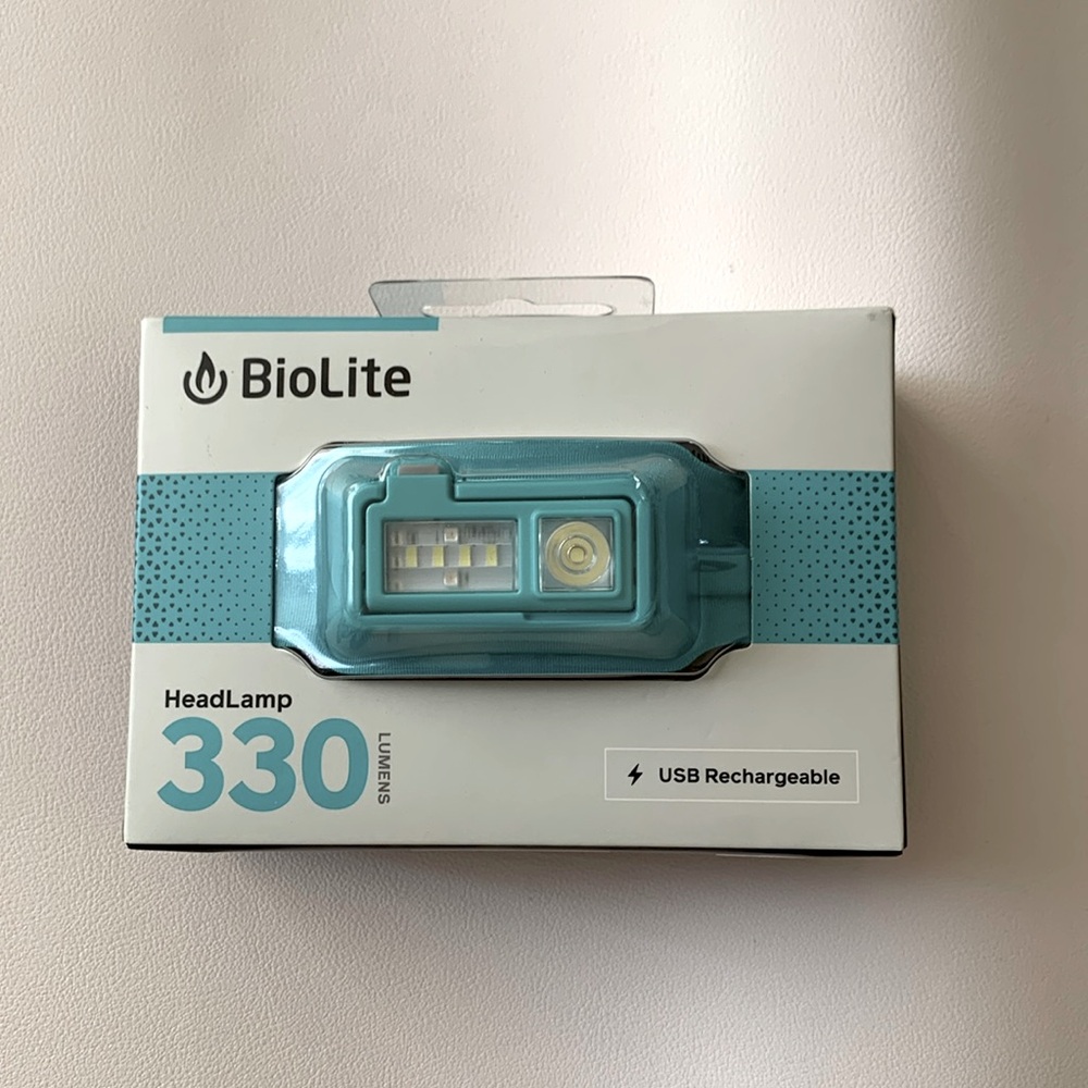 BioLite HeadLamp 330 Lumen No-Bounce Rechargeable Head Light